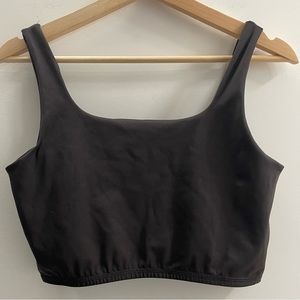 WEWOREWHAT Straight Neck Chocolate Black Cami Bra Crop Top Size M